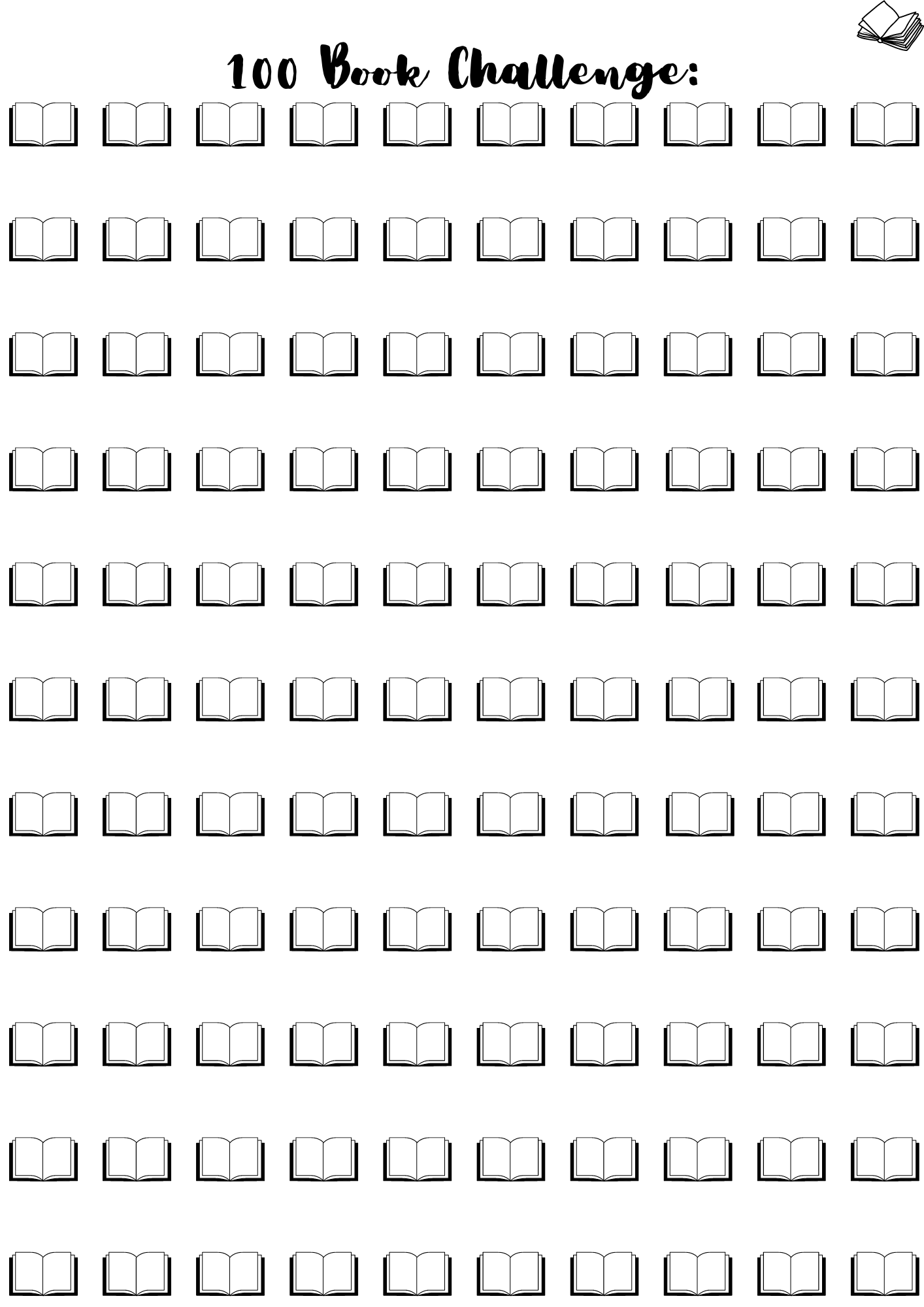 100 Book Challenge Page Template (A4)