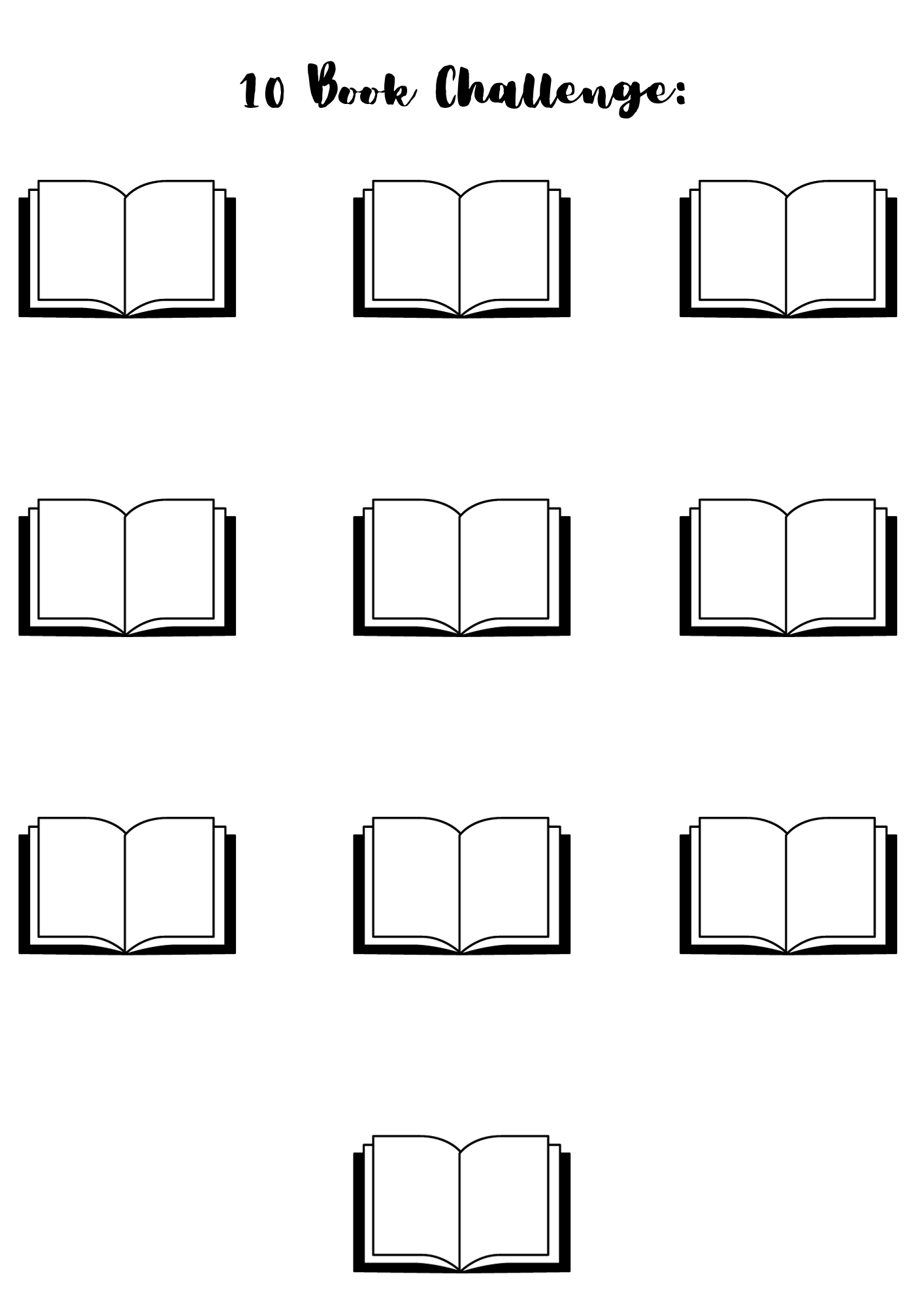 10 Book Challenge Page Template (A4)