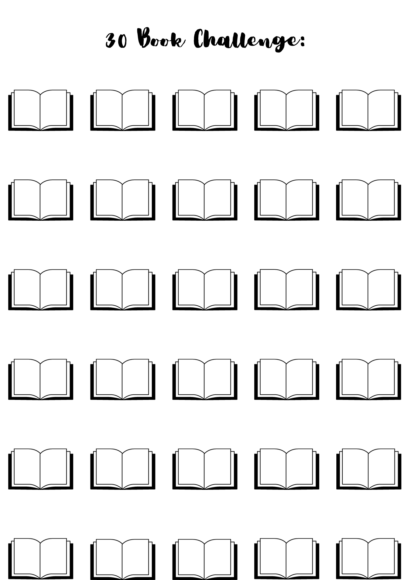 30 Book Challenge Page Template (A4)