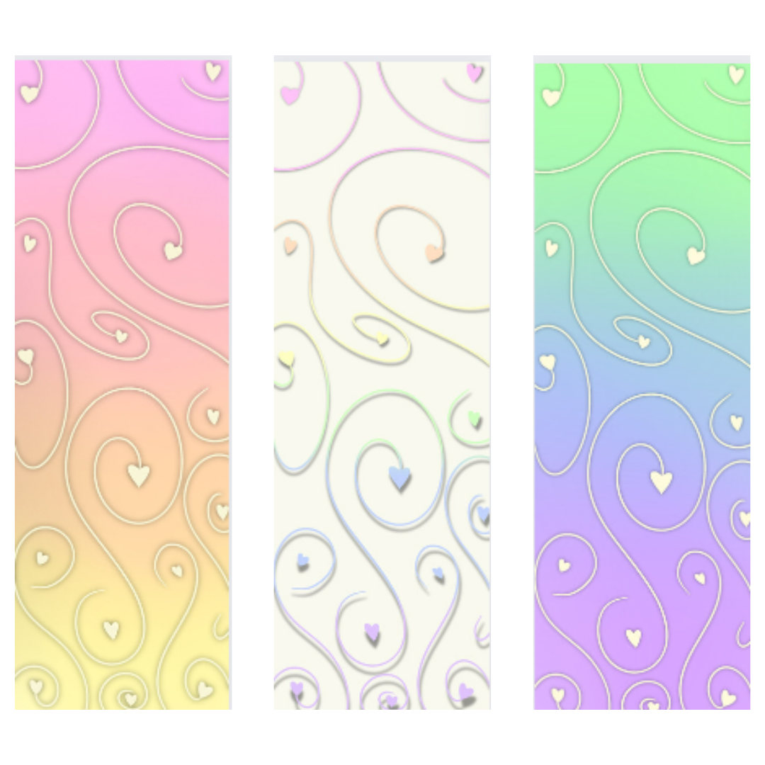 3 Ombre Hearts PDF Bookmarks