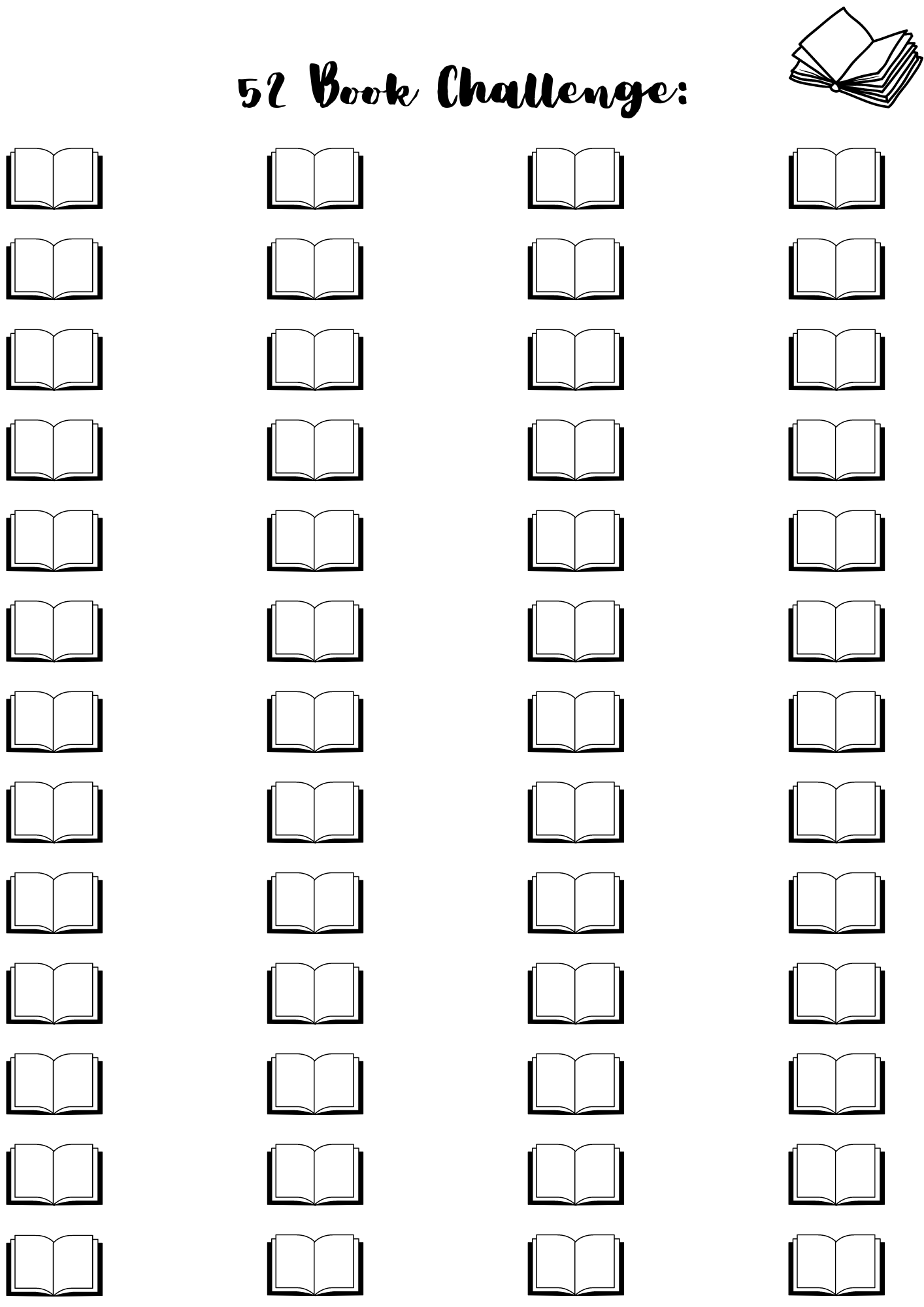 52 Book Challenge Page Template (A4)