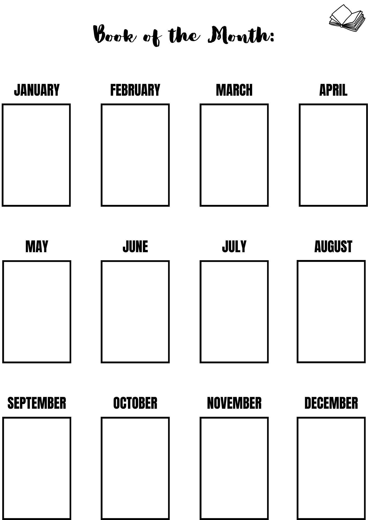 Book of the Month Page Template (A4)