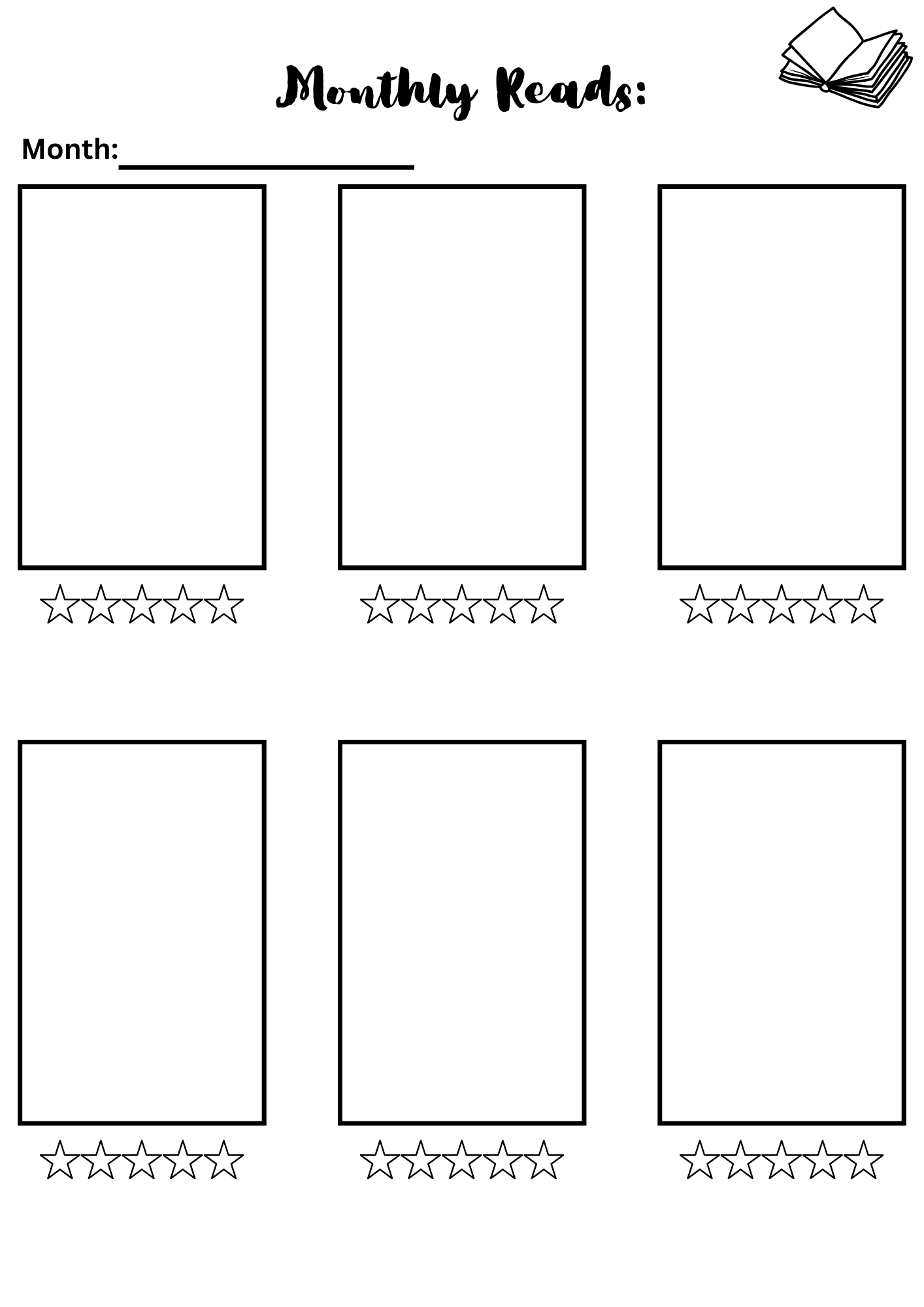 Monthly Reads Page Template (A4)