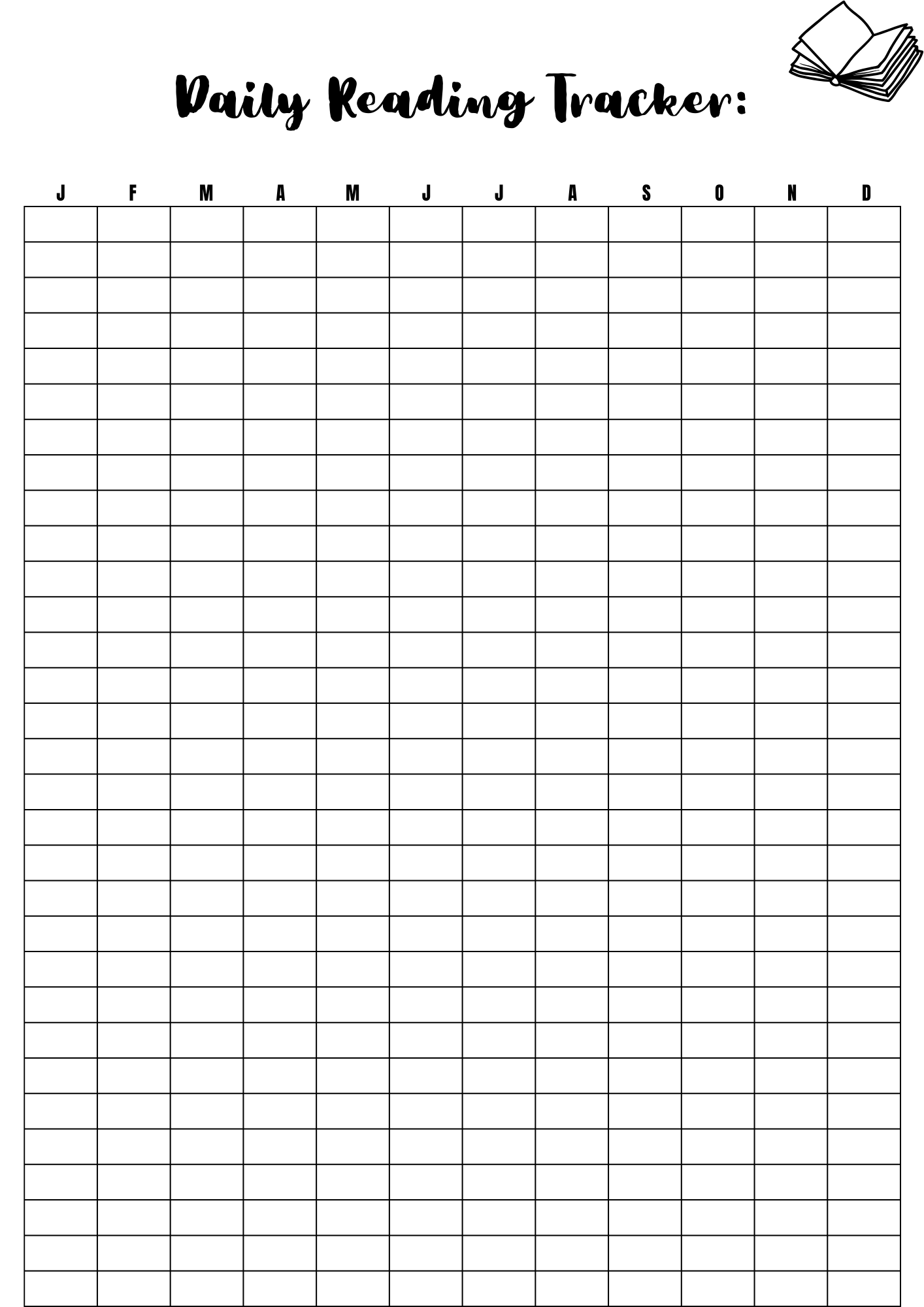 Daily Reading Tracker Page Template (A4)