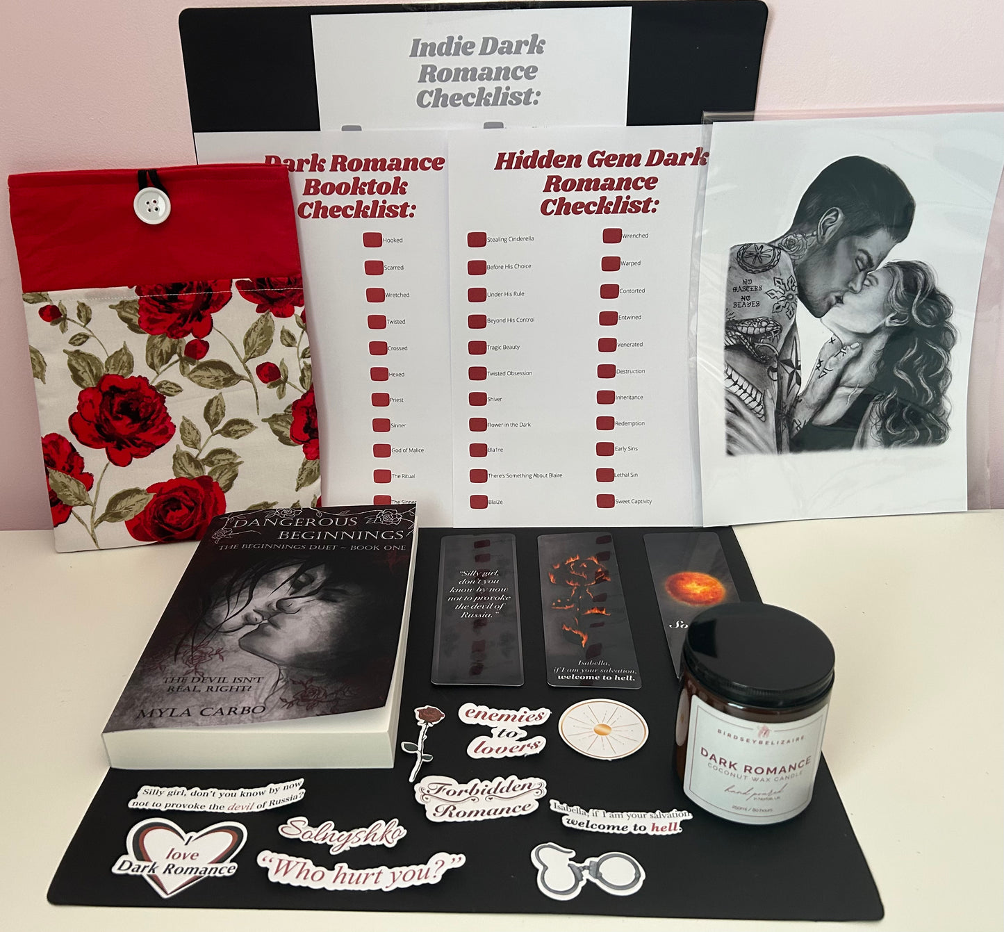 Dangerous Beginnings (With Red Roses Book Sleeve and Dark Romance Candle) Dark Romance Bundle