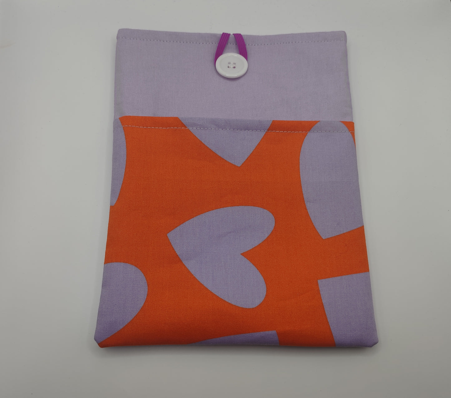 Retro Purple Hearts Book Sleeve