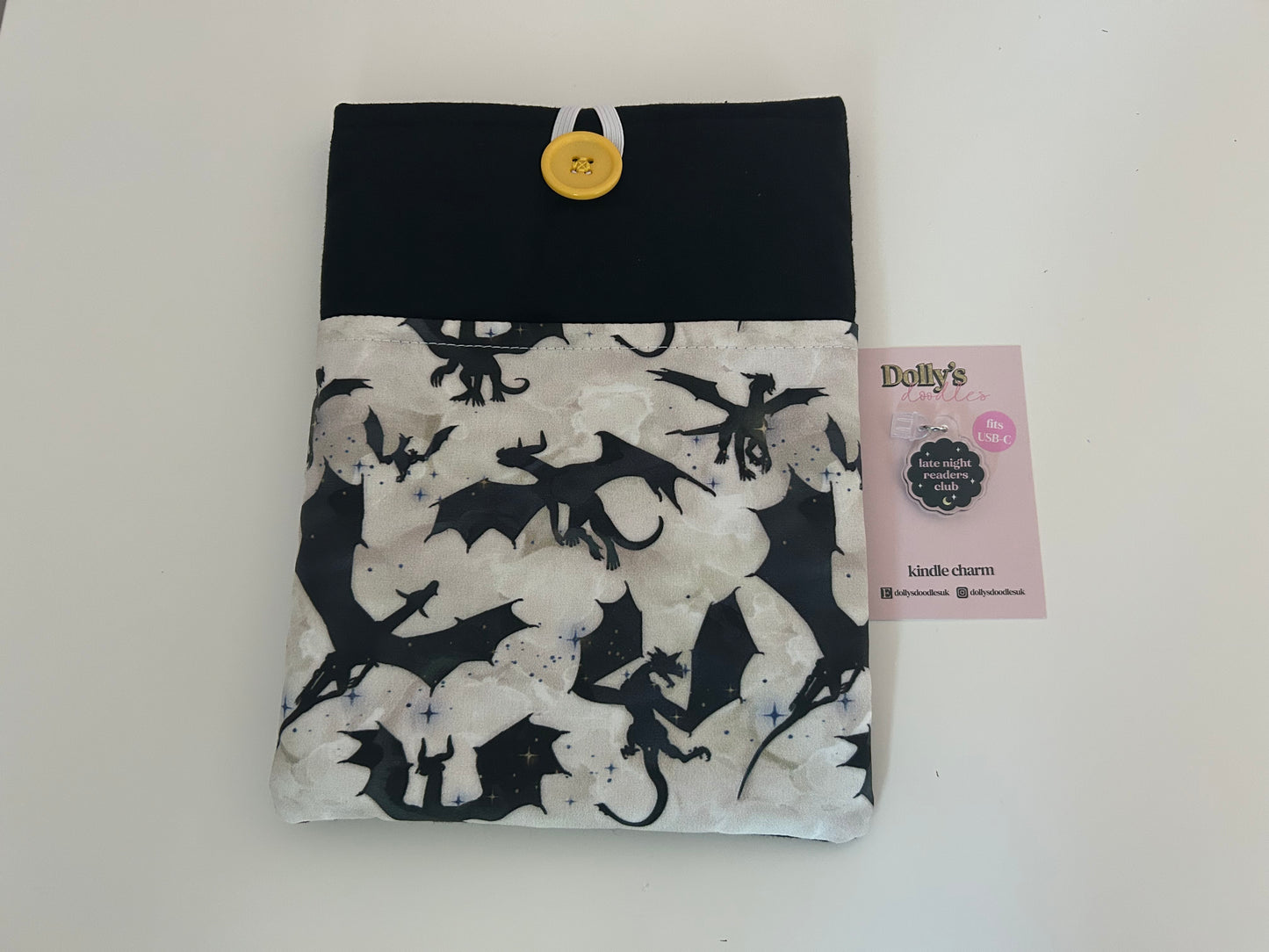Dragon Kindle Sleeve and “Late Night Readers Club” Kindle Charm