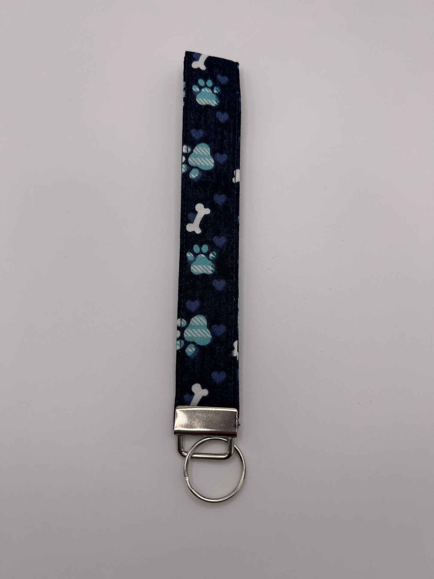 Blue Paw Print Wristlet