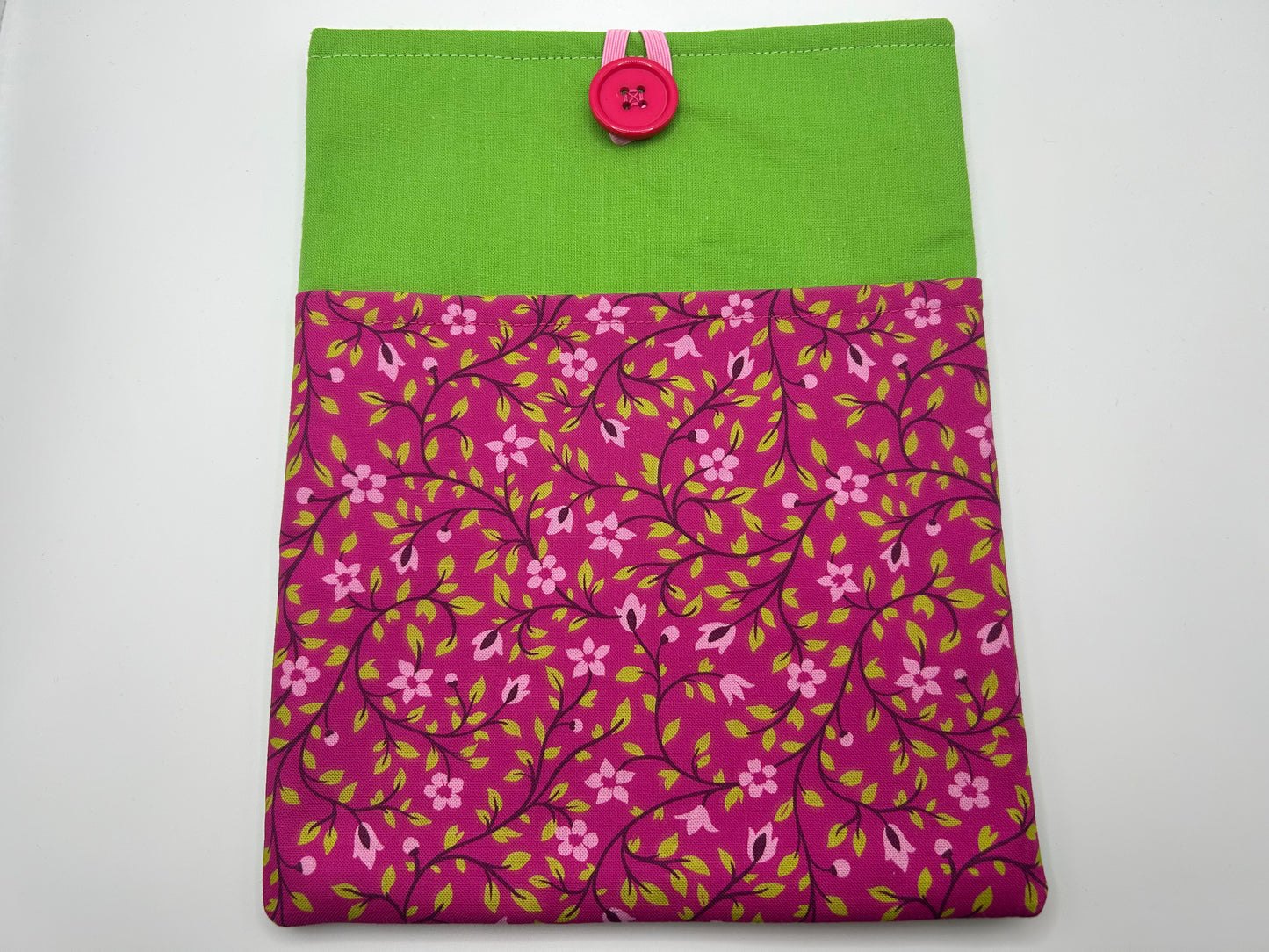 Pink and Green Floral Book Sleeve