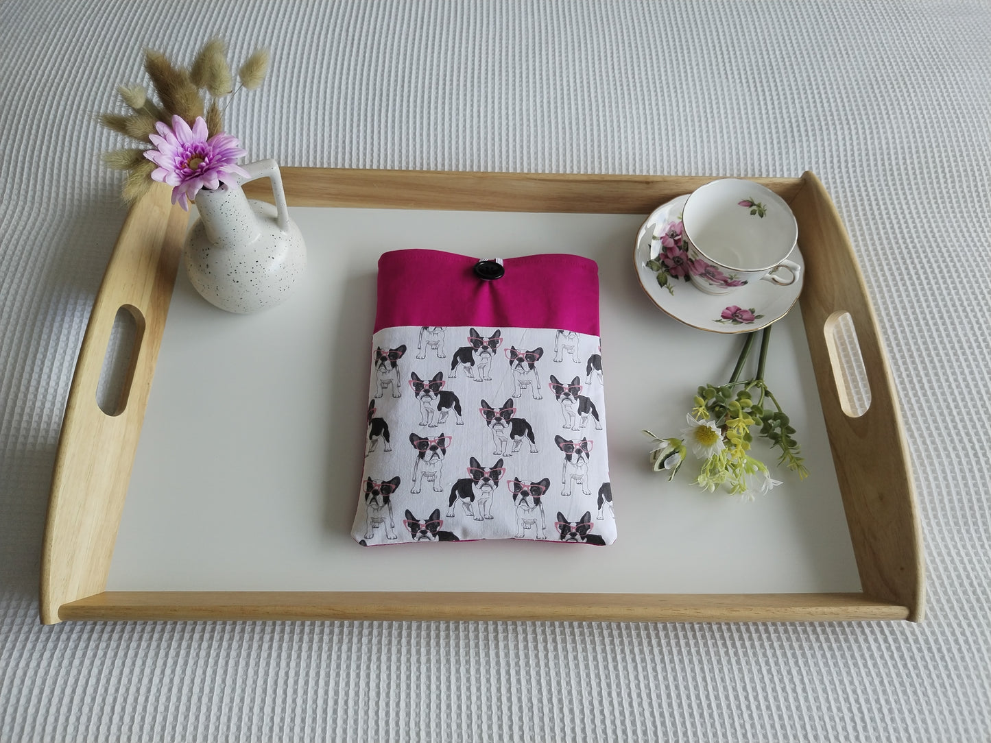 Standard Paperback Size Dog Book Sleeve in Pink (AR)