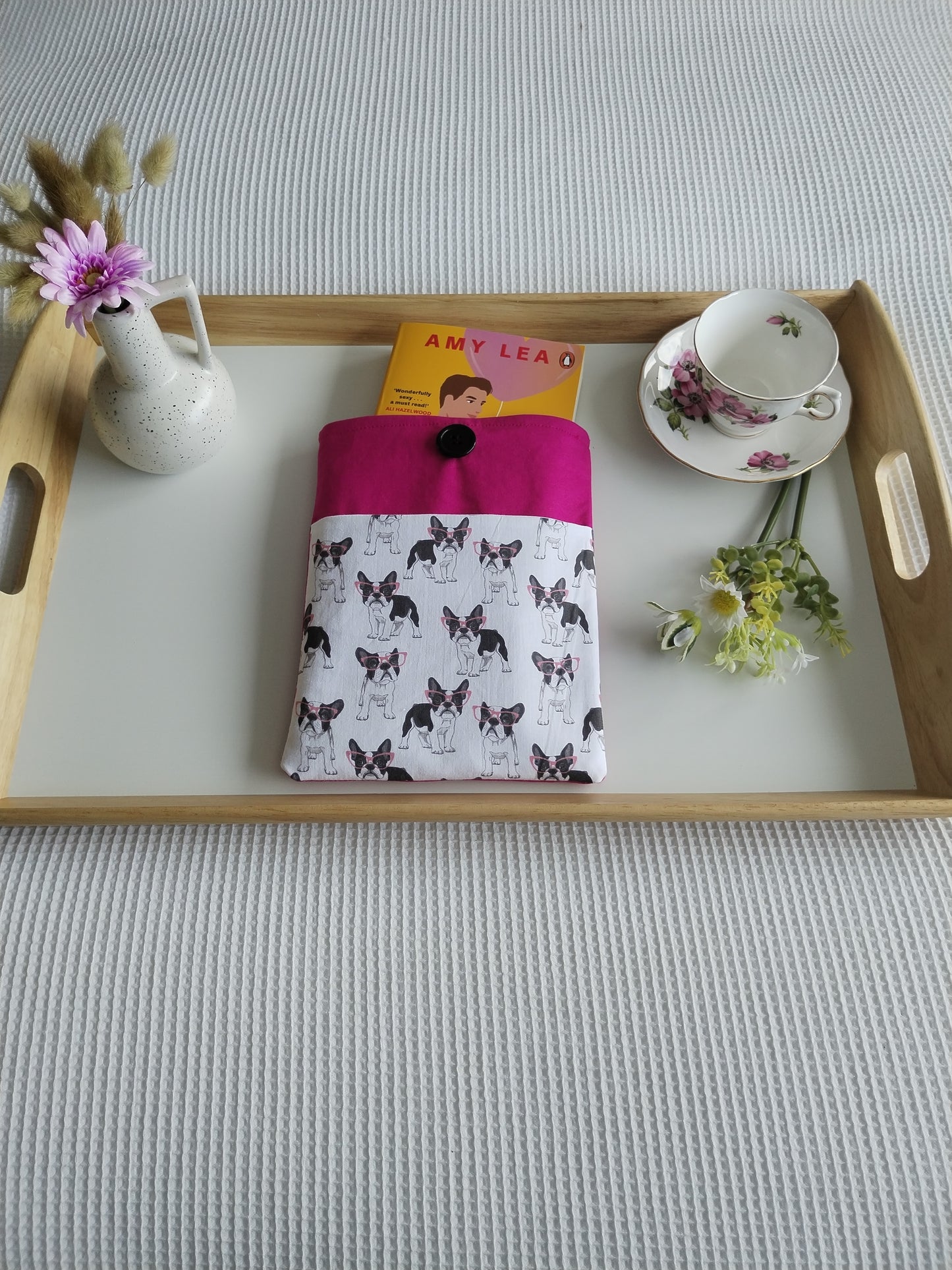 Standard Paperback Size Dog Book Sleeve in Pink (AR)
