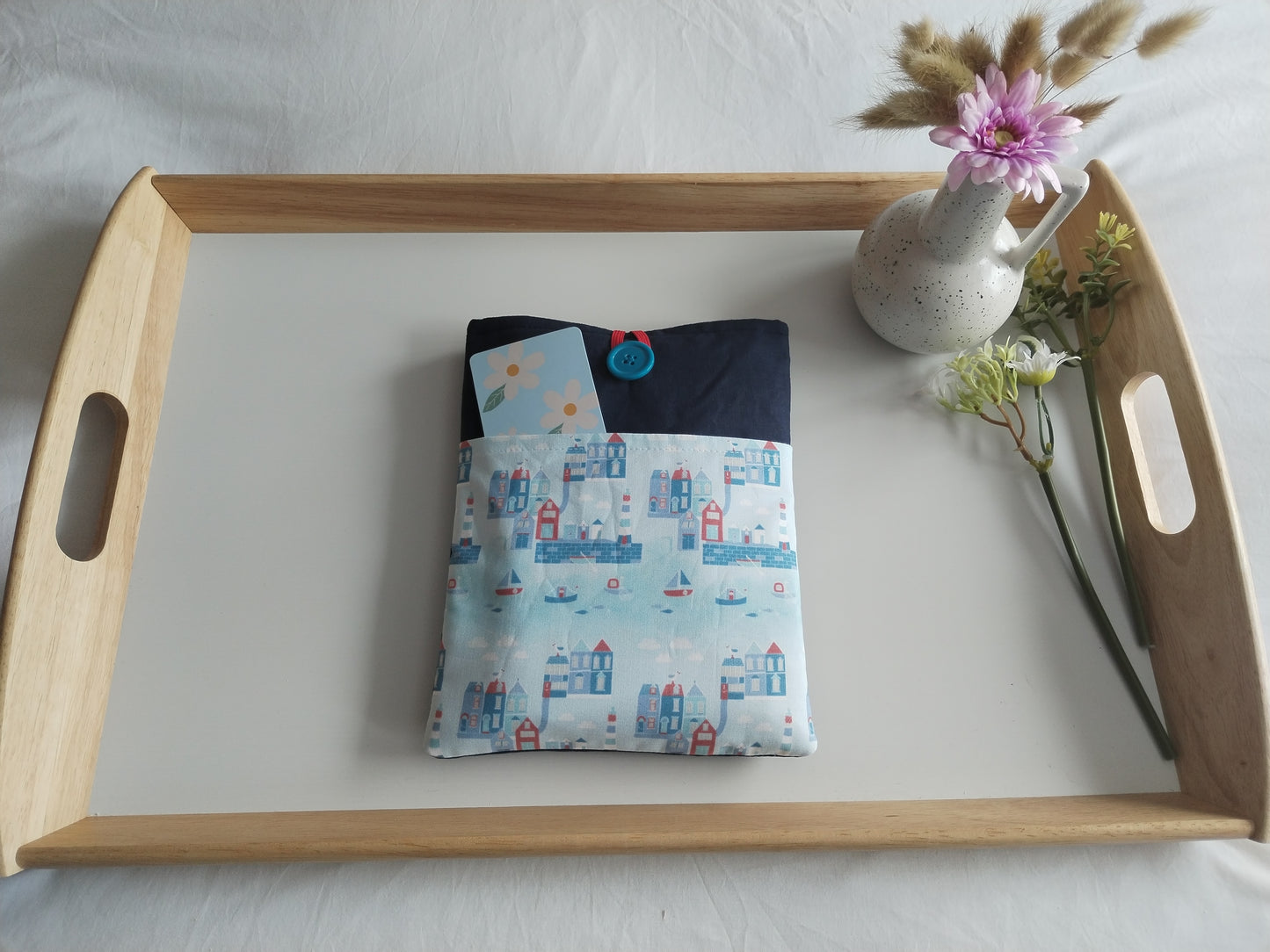 Blue Seaside Town Book Sleeve (SR)