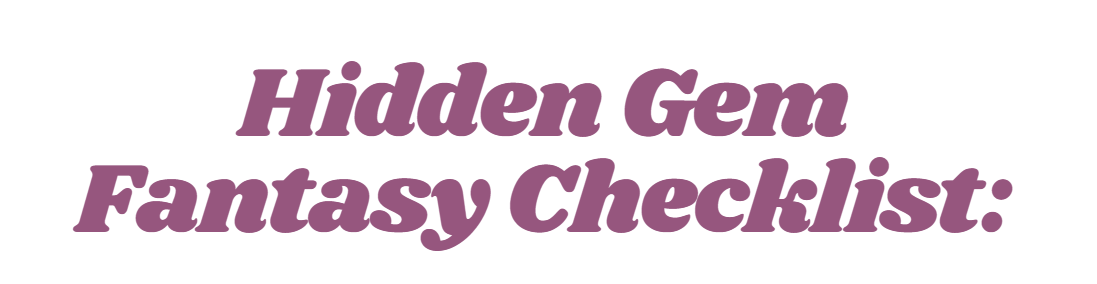 Fantasy Hidden Gem Book Checklist