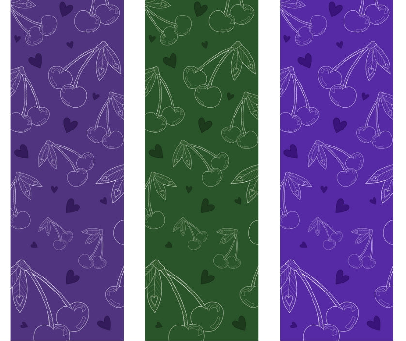 Purple/Green Cherries PDF Bookmarks