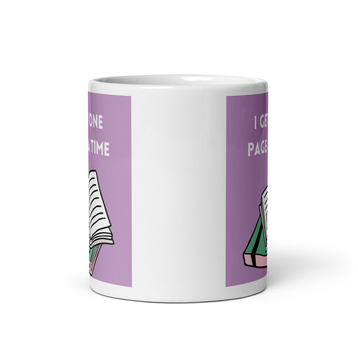 I Get By One Page at a Time Glossy Mug