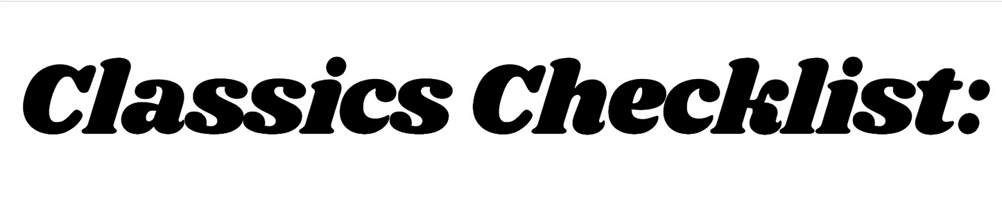 Classics Book Checklist