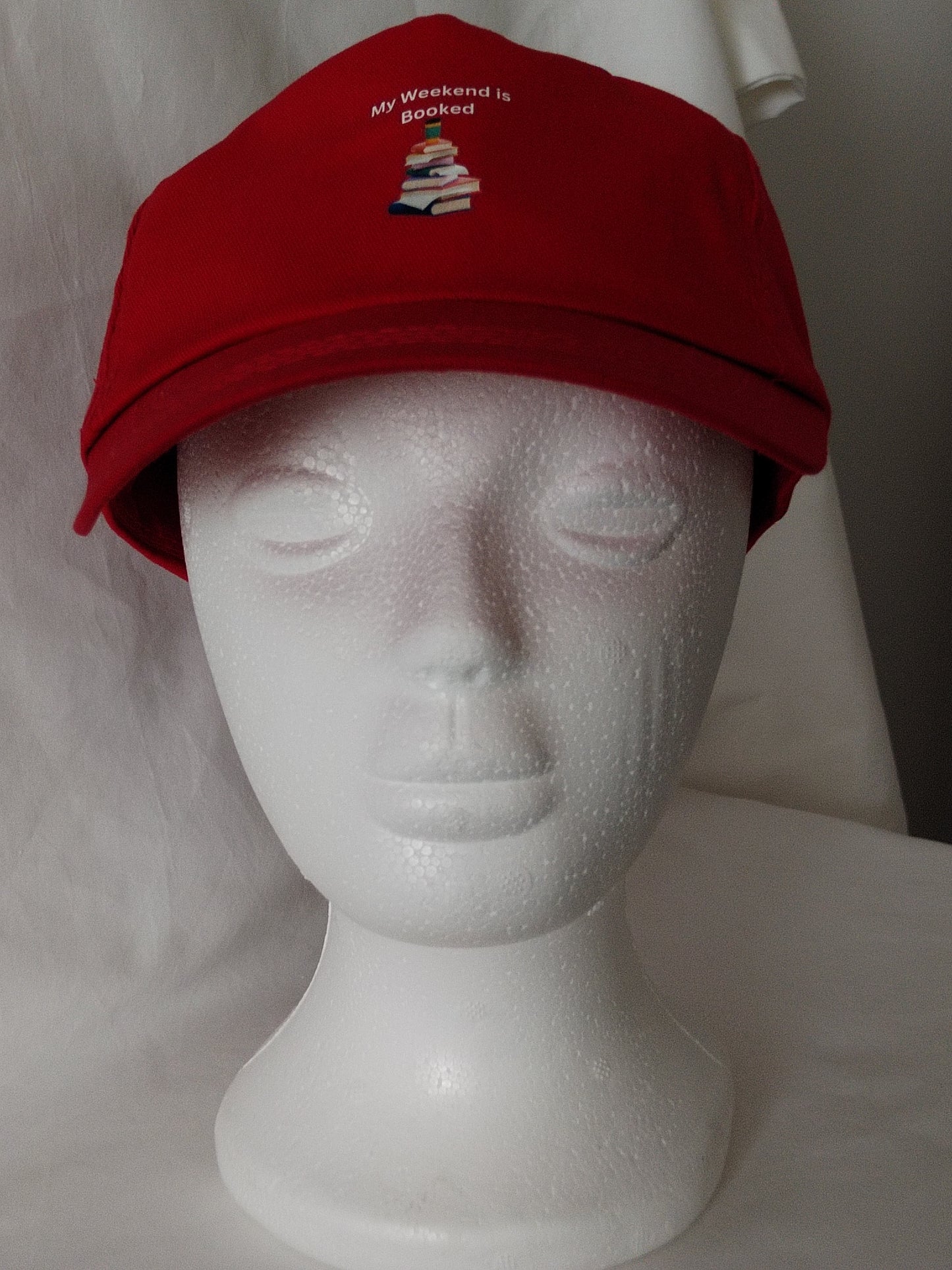 Red 'My Weekend is Booked' Cap