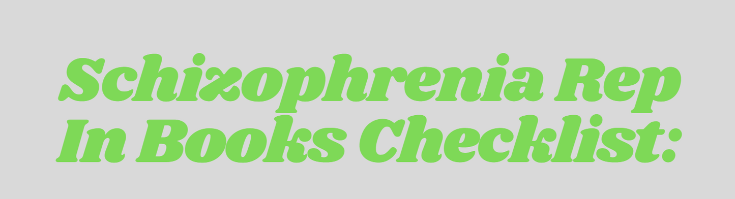 Schizophrenia Rep in Books Checklist
