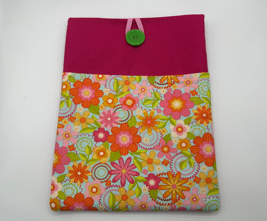 Pink and Orange Flower Book Sleeve