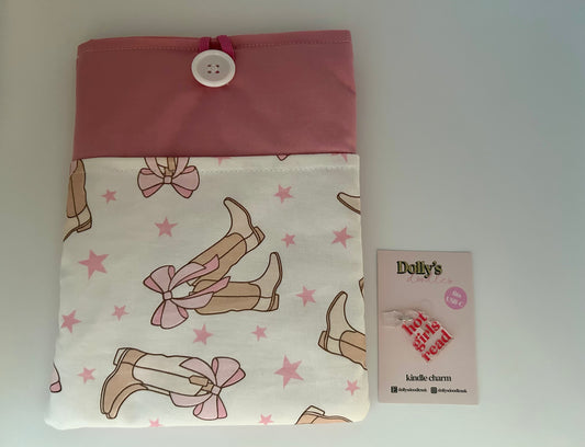 Cowgirl Boots Kindle Sleeve and “Hot Girls Read” Kindle Charm