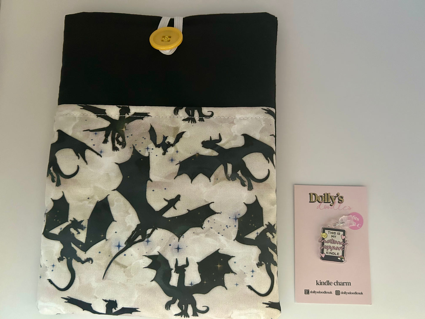Dragon Kindle Sleeve and “This is My Emotional Support Kindle” Kindle Charm