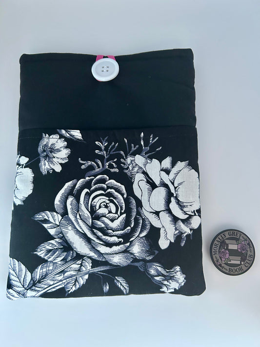 Black Floral Kindle Sleeve and Morally Grey Book Club Kindle Grip Pack