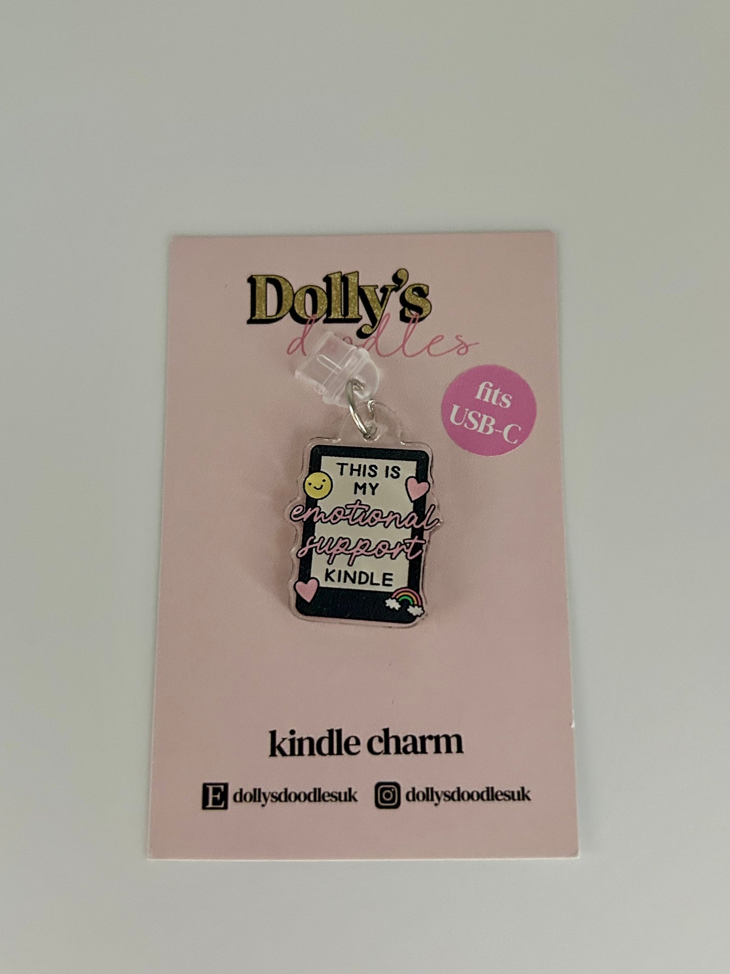 “This is My Emotional Support Kindle” Kindle Charm