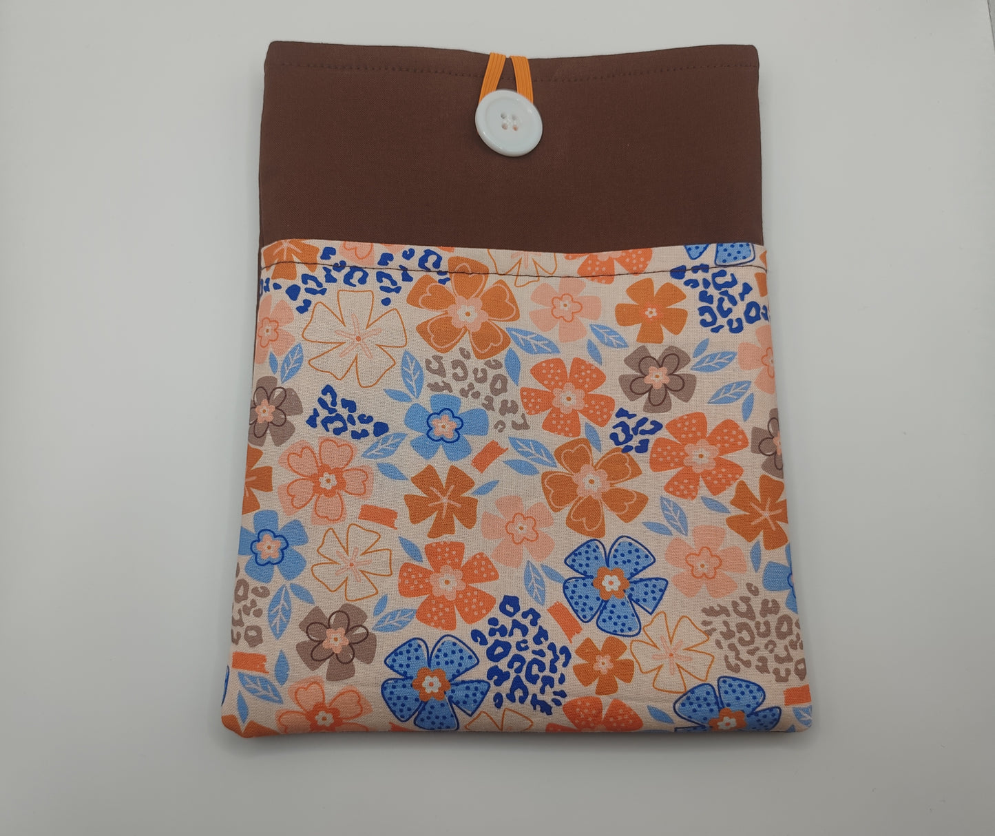 Brown Floral Book Sleeve