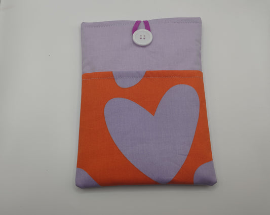 Retro Purple Hearts Kindle Sleeve