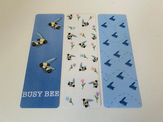 Laminated Floral Bee Bookmark Pack