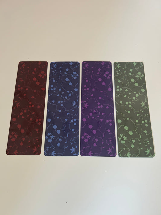 Laminated Dark Floral Bookmark Pack