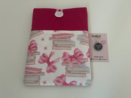 Books and Bows Kindle Sleeve and “Late Night Readers Club” Kindle Charm