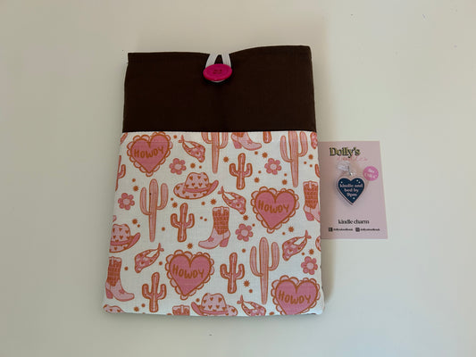 Cowboy Kindle Sleeve and “Kindle and Bed by 9pm” Kindle Charm