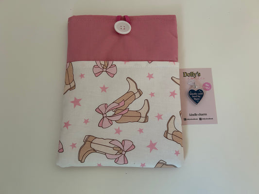 Cowgirl Boots Kindle Sleeve and “Kindle and Bed by 9pm” Kindle Charm