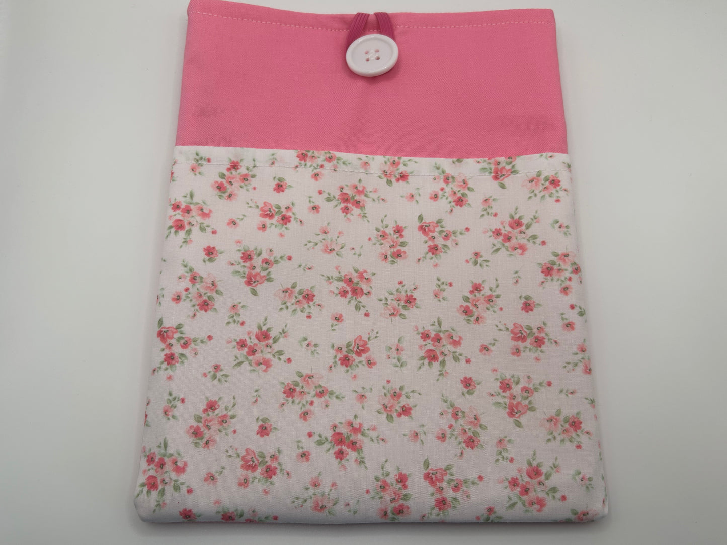 Pink Floral Gingham Book Sleeve