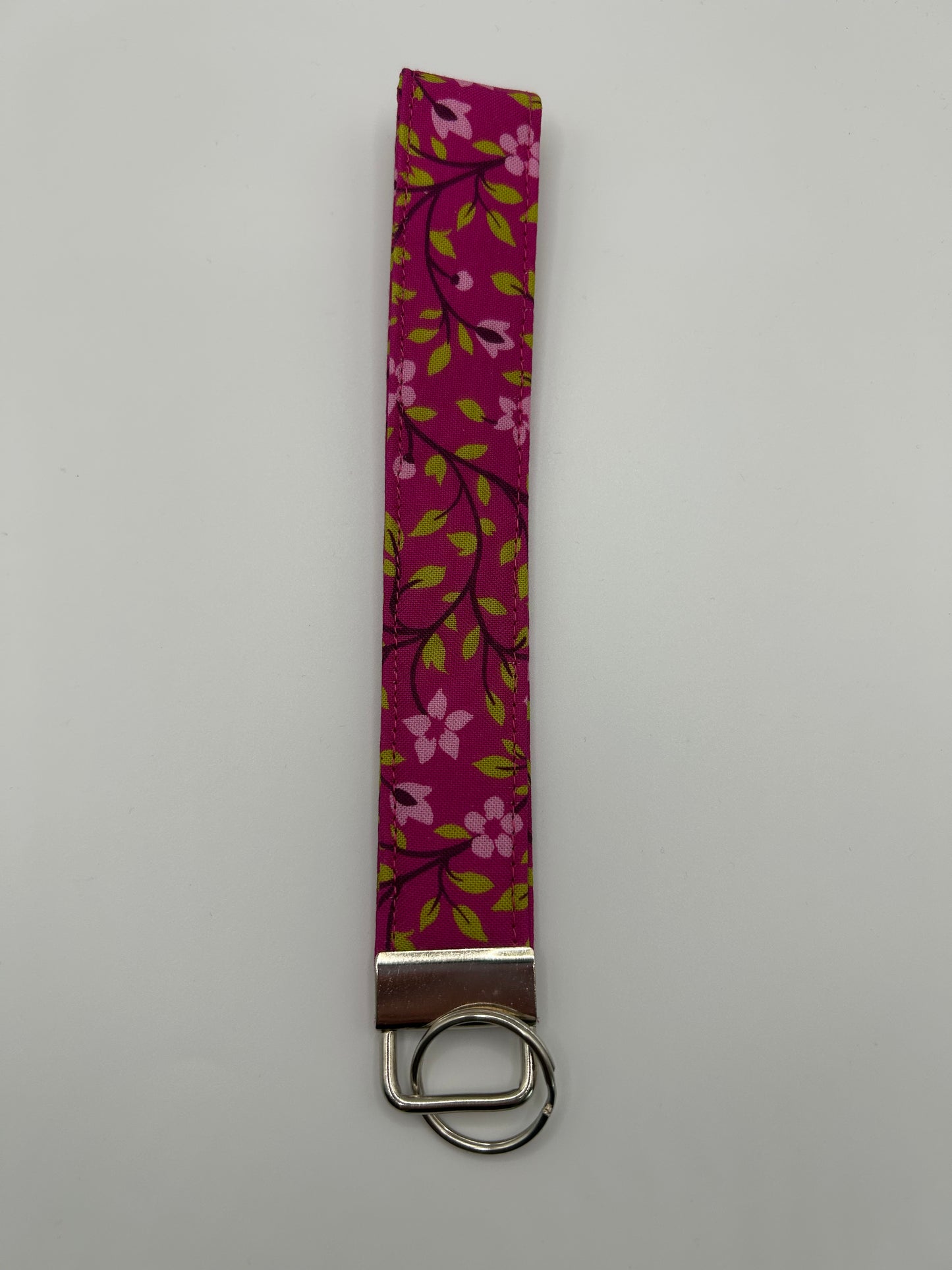 Pink and Green Leaves Wristlet