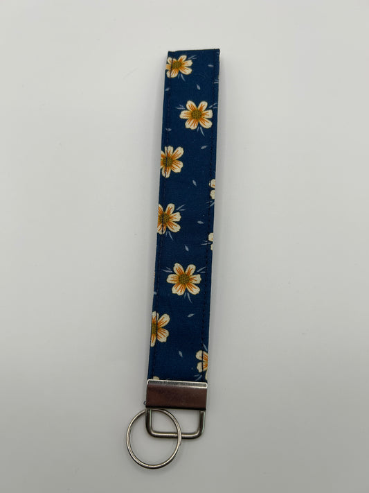 Blue and Yellow Flowers Wristlet