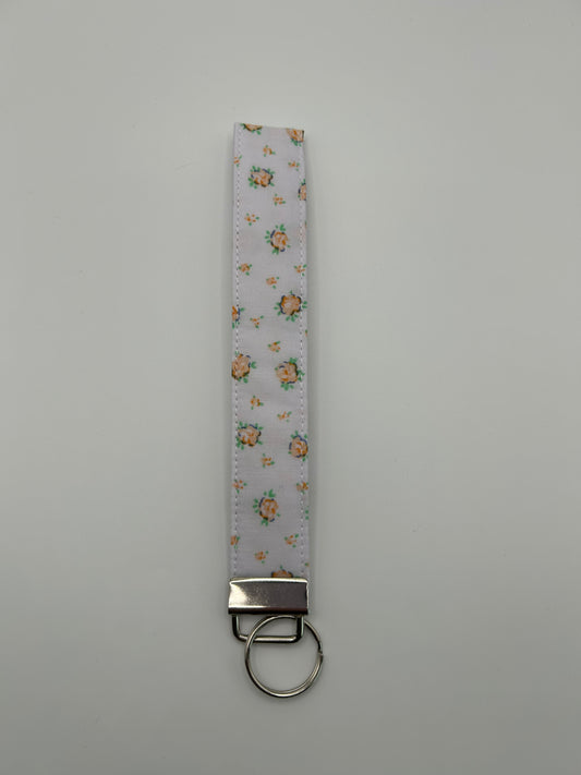 Ditsy Orange Flower Wristlet