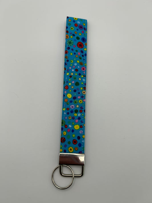 Blue Polka Dot Wristlet