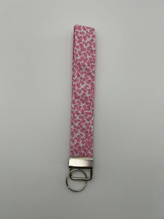 Pink Flower Wristlet
