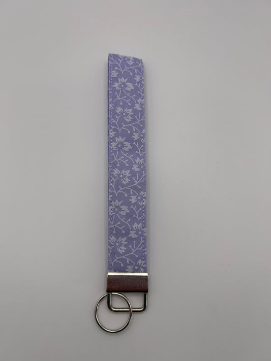 Purple and White Flower Wristlet