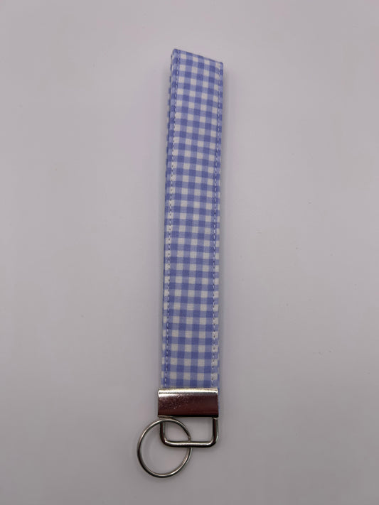 Blue Gingham Wristlet