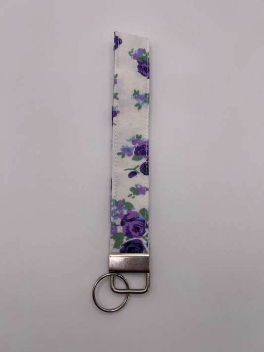 Purple Flower Wristlet