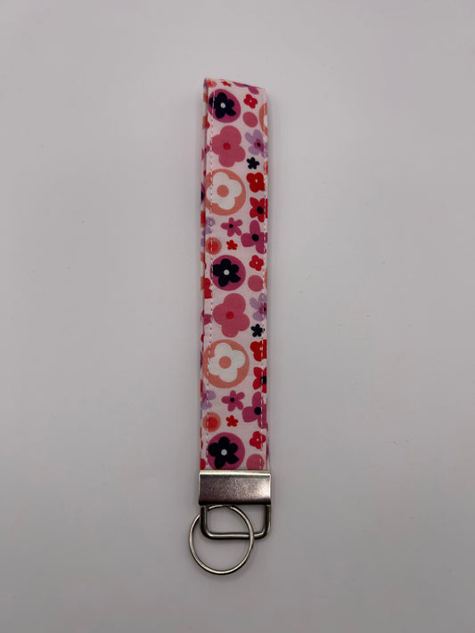 Pink Floral Wristlet