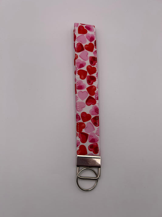 Pink and Red Hearts Wristlet