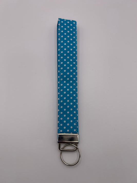 Blue Polka Dot Wristlet
