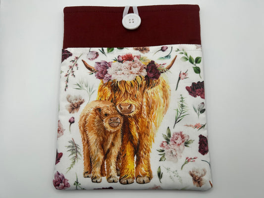 Highland Cow Book Sleeve