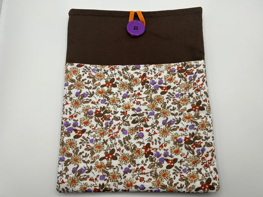 Brown Floral Book Sleeve