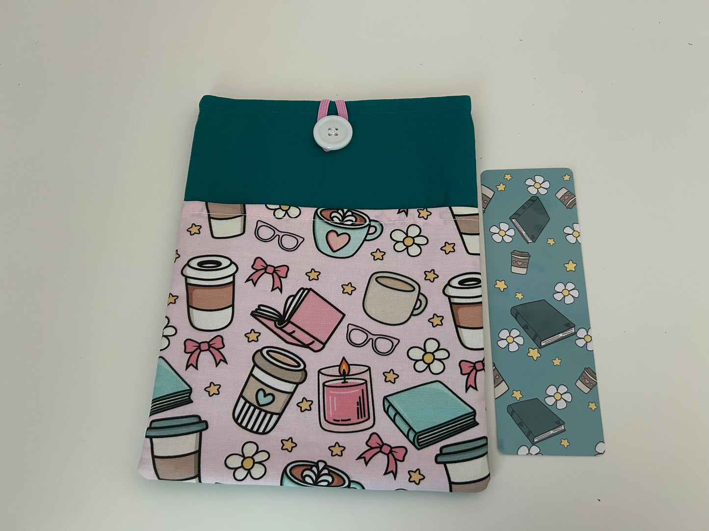 Books and Coffee Book Sleeve and Bookmark Pack