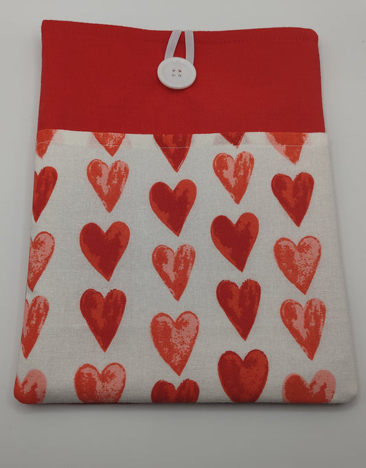 Red Hearts Book Sleeve